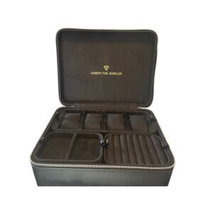 Quiet Luxury Black Quilted Jewelry Watch Travel Storage Case Organizer Elegant
